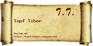 Topf Tibor névjegykártya